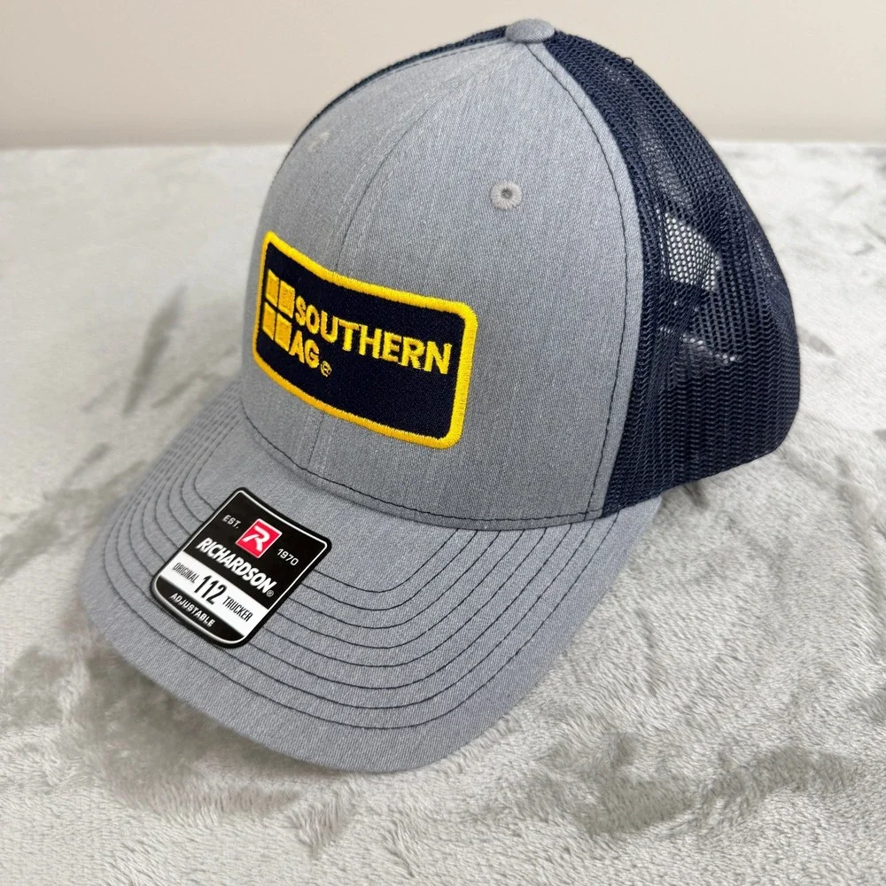 Richardson 112 Trucker Hat Southern Ag Gray Navy Blue Mesh‎ Snapback Cap